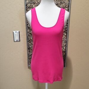 Victoria's Secret Tee Shop Pink Scooped Neck Ribbed Tank Top for Women